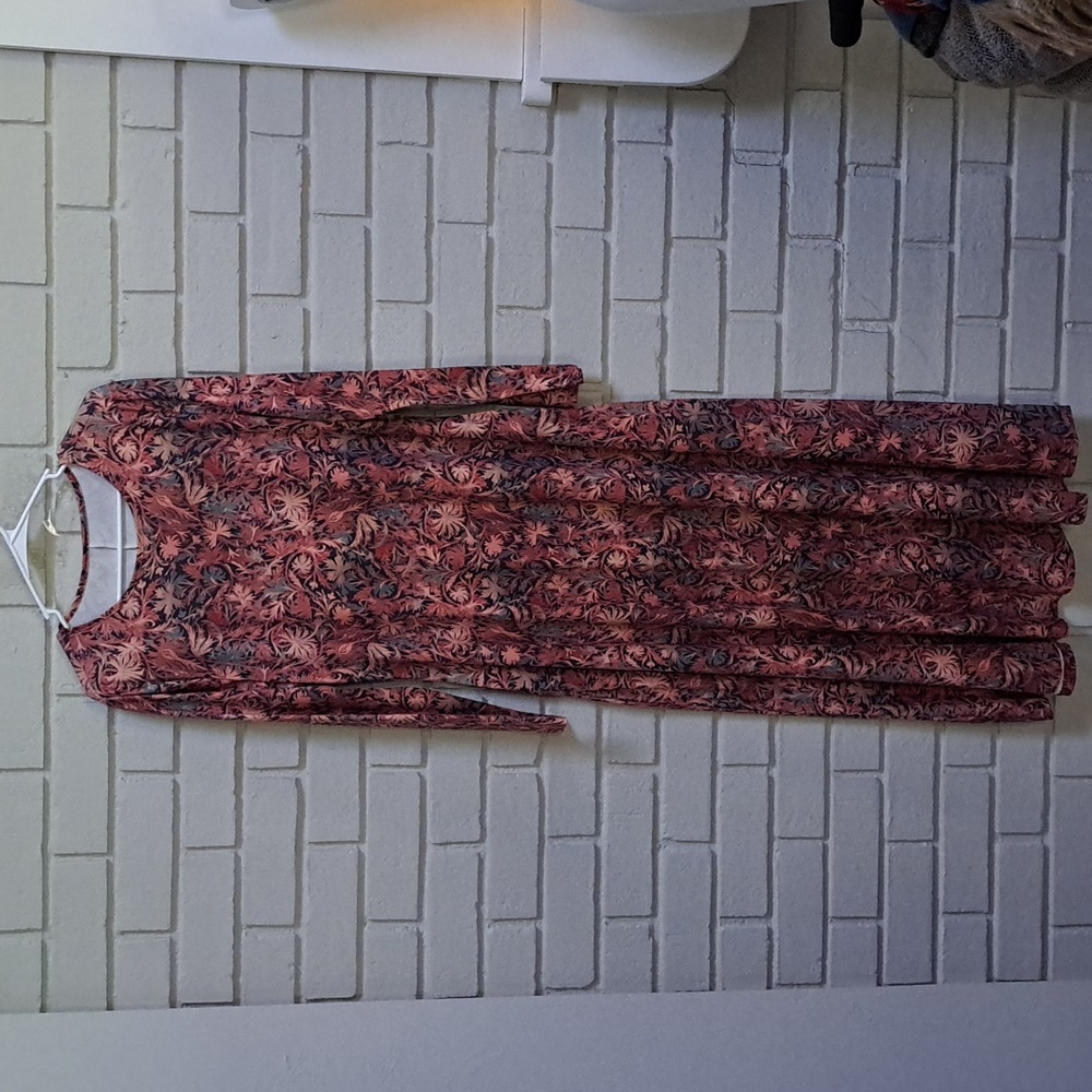 Long Sleeve Maxi Dress in Coral Floral Print